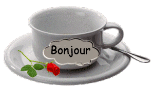 Gif bonjour café fleur